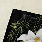 Waterverf Witte Kosmos Bloemen Botanische Schilder Strandlaken (In situ)