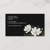Waterverf Witte Kosmos Bloemen Botanische Schilder Visitekaartje (Achterkant)
