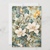 Waterverf witte lelie art nouveau bruiloft kaart (Achterkant)