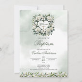 Waterverf witte lelies en gouden doop kaart (Voorkant)