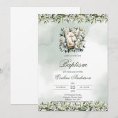 Waterverf witte lelies Holly Bijbeldoop Kaart (Voorkant / Achterkant)