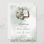 Waterverf witte lelies Holly Bijbeldoop Kaart (Voorkant)