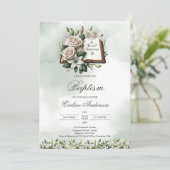 Waterverf witte lelies Holly Bijbeldoop Kaart (Staand voorkant)