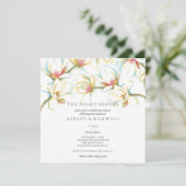 Waterverf Witte Magnolia Kaart (Staand voorkant)