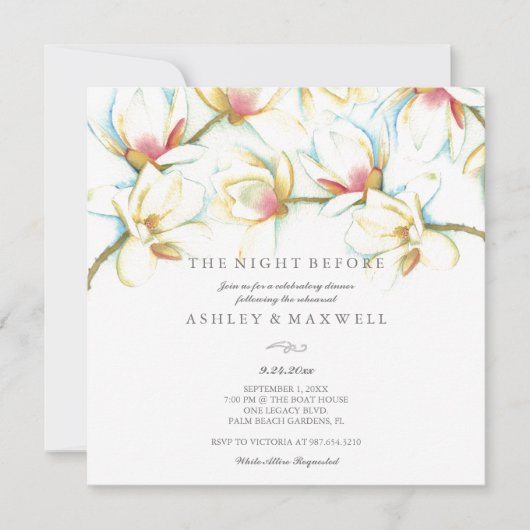 Waterverf Witte Magnolia Kaart (Voorkant)