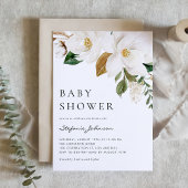 Waterverf Witte Magnolia Rustieke Baby Brunch Kaart