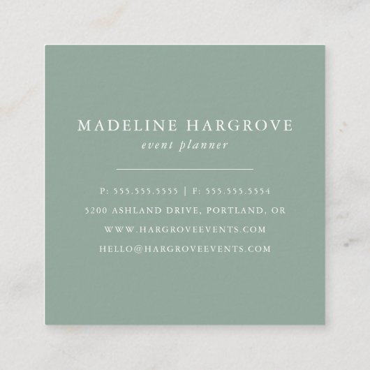 Waterverf Witte Magnolia's & Blush Bloemen Vierkante Visitekaartje (Achterkant)