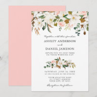 Waterverf Witte Magnolias Roses