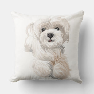 WATERVERF WITTE MALTESE PUPPY DOG KUSSEN
