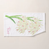 Waterverf witte orchidee bloem gepersonaliseerd handdoek (Handdoek)