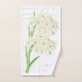 Waterverf witte orchidee bloem gepersonaliseerd handdoek (Handdoek)