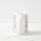 Waterverf Witte Orchidee op Grijs | Porselein Kop (Achterkant)