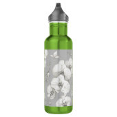 Waterverf Witte Orchidee op Grijs | Waterfles (Rechts)