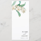 Waterverf Witte Orchideeën Bloemige Bruiloft Menu (Achterkant)