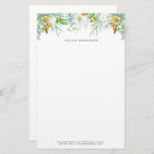 Waterverf Witte Orchideeën en Kumquats Custom Briefpapier (Voorkant / Achterkant)