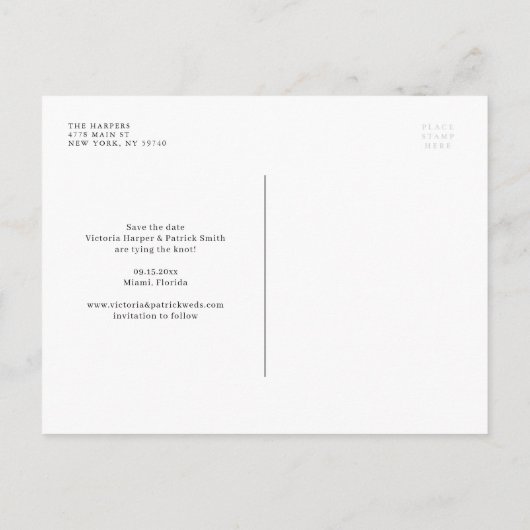 Waterverf Witte Orchideeën & Kumquats Opslaan Datu Aankondigingskaart (Achterkant)