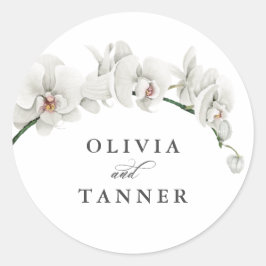 Waterverf Witte Orchideeën Tropical Paradise Bruil Ronde Sticker