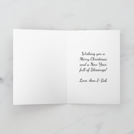 Waterverf Witte Paard en Feestelijke Boerderij Ker Feestdagen Kaart (Binnen)