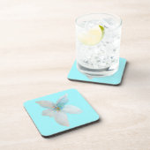 Waterverf witte pastelbloem bier onderzetter (Rechterzijde)