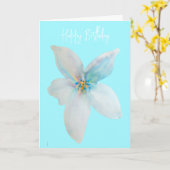 Waterverf witte pastelbloem kaart (Gele Bloem)