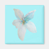 Waterverf witte pastelbloem magneet (Voorkant)