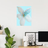 Waterverf witte pastelbloem poster (Thuiskantoor)