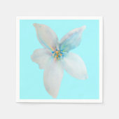 Waterverf witte pastelbloem servet (Voorkant)