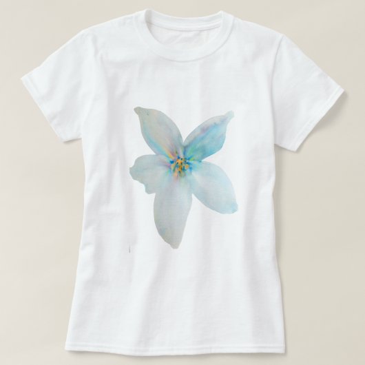 Waterverf witte pastelbloem t-shirt (Design voorkant)