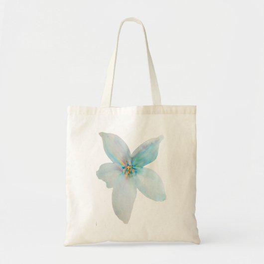 Waterverf witte pastelbloem tote bag (Voorkant)