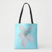 Waterverf witte pastelbloem tote bag (Voorkant)