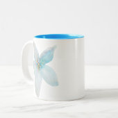 Waterverf witte pastelbloem tweekleurige koffiemok (Voorkant links)