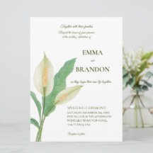 Waterverf witte peace lelie - minimalistische brui