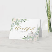 Waterverf Witte pompoen en groen Thanksgiving Feestdagen Kaart (Voorkant)