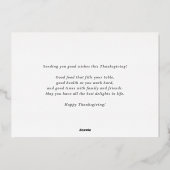 Waterverf Witte pompoen en groen Thanksgiving Folie Feestdagenkaart (Achterkant)