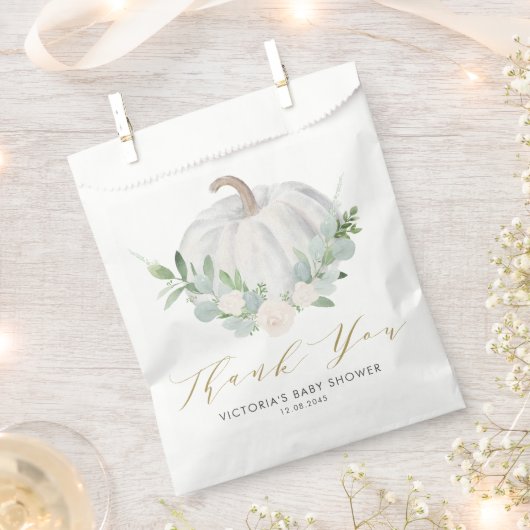 Waterverf Witte Pompoen Herfst Baby shower Bedankzakje (Geknipt)