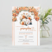 Waterverf Witte Pompoen Herfst Bloemboog herfst Kaart (Staand voorkant)