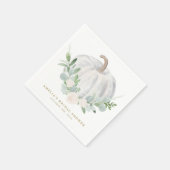 Waterverf Witte Pompoen Herfst Bruids-Shower Servet (Hoek)