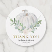 Waterverf witte pompoen herfst bruiloft dank u bedankjes labels (Voorkant)