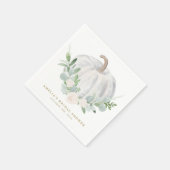Waterverf Witte Pompoen Herfst Bruiloft Feest Servet (Hoek)