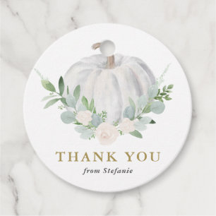 Waterverf witte pompoen Herfst dank u Bedankjes Labels