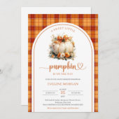 Waterverf witte pompoen herfst herfstbloemen plaid kaart (Voorkant / Achterkant)