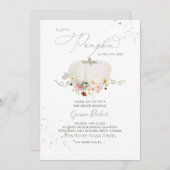 Waterverf Witte Pompoen Herfst Tuinbloemen Kaart (Voorkant / Achterkant)