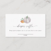 Waterverf witte pompoen luier loterij informatiekaartje (Voorkant)