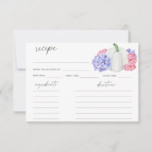 Waterverf witte pompoen - receptkaart (Voorkant)