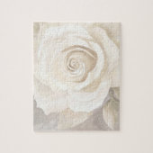 Waterverf witte roos abstracte bloem. legpuzzel (Verticaal)