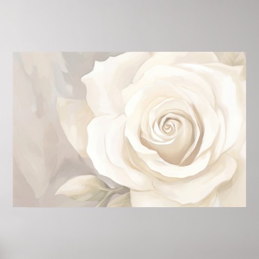 Waterverf witte roos abstracte bloem. poster (Voorkant)