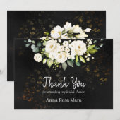 *~* Waterverf Witte Roos Bruiloft Rustiek Bedankkaart (Voorkant / Achterkant)