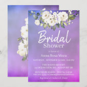 *~* Waterverf Witte Roos Vrijgezellenfeest Magenta Kaart (Voorkant / Achterkant)