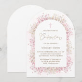 waterverf witte roze bloemen Bevestiging Kaart (Voorkant / Achterkant)