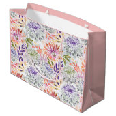 Waterverf witte, roze bloemen groot cadeauzakje (Achterkant Gekanteld)